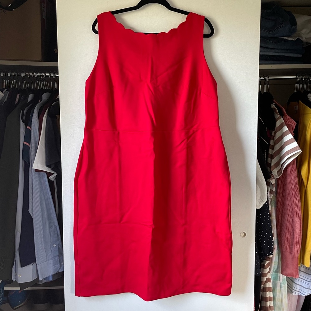 New with tags - size 18 scalloped neck red dress